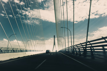 Road passing through the Constitution of 1812 Bridge, also known as La Pepa Bridge in Spain © Maria