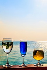 Glasses of the soft drink