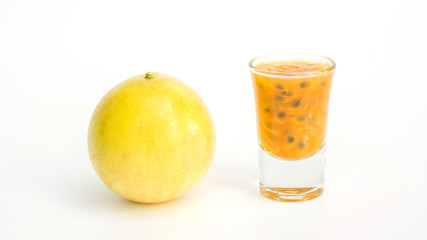 passion fruit on a white background.