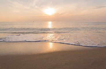 Beautiful sunset reflection on the sea water 