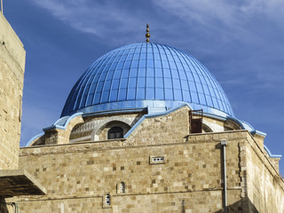Fototapeta na wymiar Acre or Akko, Israel - view of a typical mosque dome in the old city of Acre.