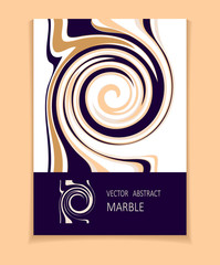 Vector template with abstract marble texture black beige on white for book cover brochure or for card flyer banner label or for wallpaper or for design package or perfume cosmetic shampoo