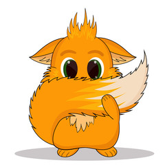 Set of anime fox. The chanterelle was frightened