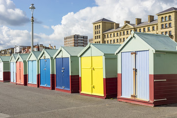 Colorful beach sheds