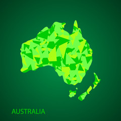 Map of Australia with triangles. Abstract map of Australia for your design.