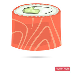 Philadelphia Sushi roll color flat icon