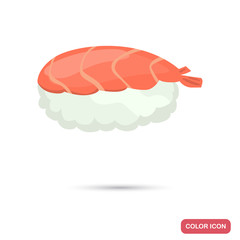 Sushi with shrimp color flat icon