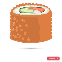 California sushi roll color flat icon