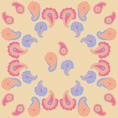 Paisley  oriental pattern . Hand drawn.