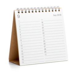 Minimal desk calendar 2018 isolated