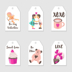 Vector Valentine's Day tags templates.