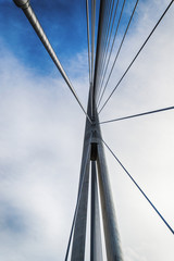 Belgrade, Serbia February 28, 2014: Construction of the bridge on Ada in Belgrade