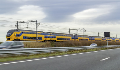 train near highway