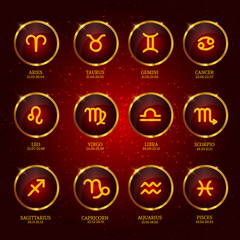 Horoscope. Zodiac Icons.