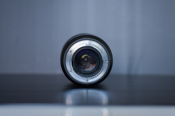 Camera lense with reflections,close up