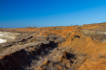 Winter clay quarry