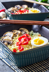 Japanese ramen soup with egg