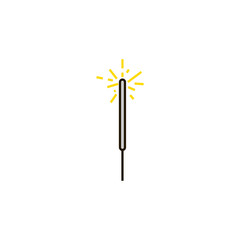 sparkler flat vector icon