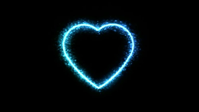 Rotating Sparkling Heart Shape Animation - Loop Blue