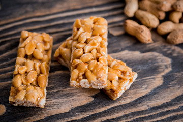 Kozinaki with seeds, nuts, sesame and honey.
