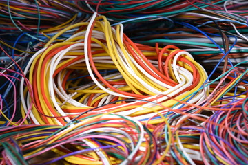 Close up of colorful wires