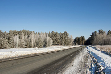 Winter road in Siberia