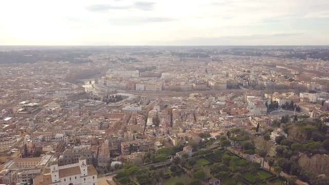 Aerial view of city center of Rome
