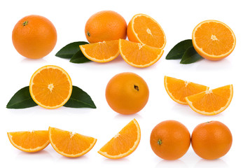 fresh orange isolated on white background
