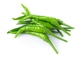 chili peppers on white background