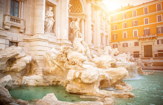 The amazing Trevi fountain in Rome