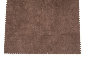 Fototapeta premium Piece of brown fabric on the white background