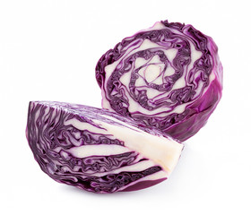 Purple cabbage isolated on white background