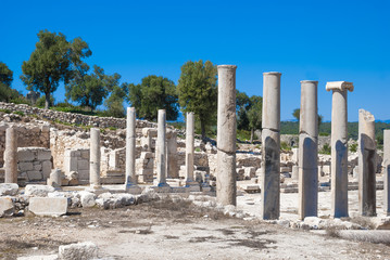 Colonnaded street, ruins of ancient Patara, Antalya Province, Turkey.