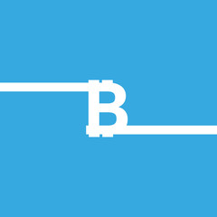 Bitcoin sign icon for internet money. Crypto currency symbol and coin image for using in web projects or mobile applications. Blockchain based secure cryptocurrency.