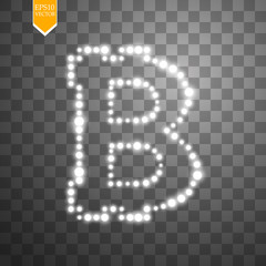 Bitcoin on the transparent background with glitters stars and sparkles.