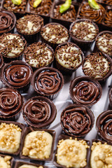 chocolate sweets with cream