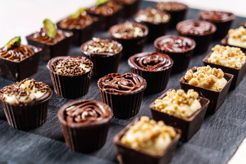 chocolate sweets with cream