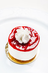 strawberry cheesecake on white