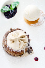 cake with ice cream