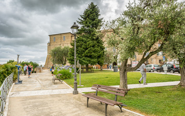 Sanctuary of the Holy House of Loreto, Marches, Italy. View of the Apostolic Palace and the garden