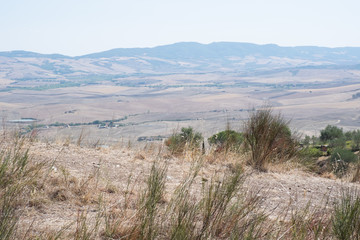 Plowed field ready to be cultivated in Val d'Orcia, Tuscany