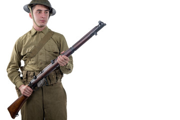 Obraz premium WW1 British Army Soldier from the Somme 1916.