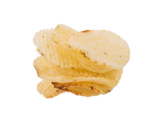 potato chips isolated on white background