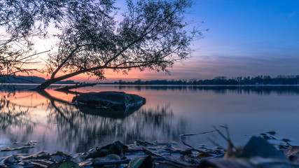 Obraz premium Sonnenuntergang am See