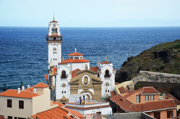 High view of the Basilica of Our Lady of Candelaria in the south of Tenerife
