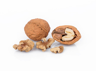 Walnuts kernel isolated on white background