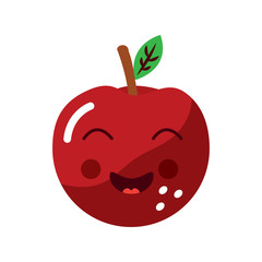 apple happy fruit kawaii icon image vector illustration design