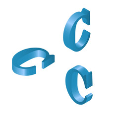 Fototapeta premium Vector illustration of 3d isometric C letter