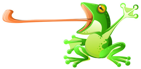 Naklejka premium Frog Tongue Cartoon