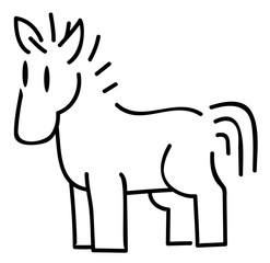 Horse Line Cartoon Symbol